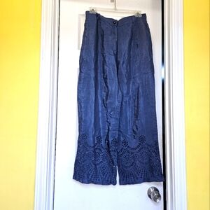 Crop Embroidered Pants